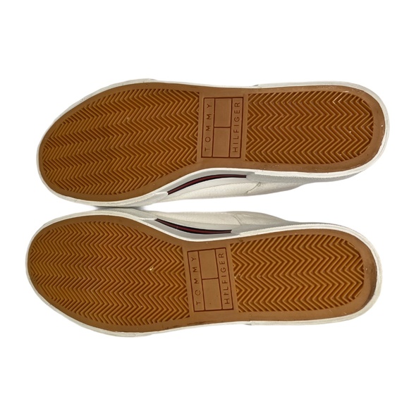 Tommy Hilfiger Mens White Canvas Signature Sneaker - Picture 8 of 13